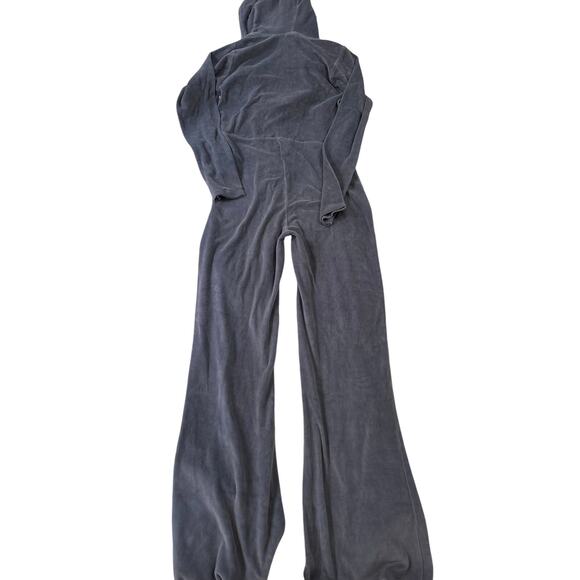 Iets Frans Velour Hooded Jumpsuit – Blue/Gray – Size M – Y2K Lounge One Piece - Picture 8 of 9